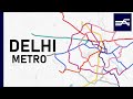 Delhi Metro expansion animated 2002-2026