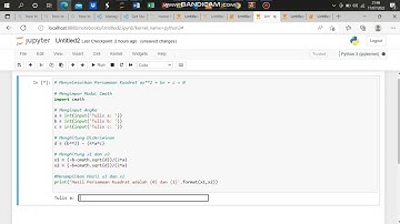 Bahasa pemrograman python , persamaan kuadrat