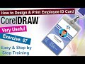 How to design & Print Employee ID Card in CorelDraw Exercise No. 67 | CorelDraw Tutorial | YN Tutor
