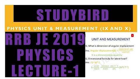 PHYSICS  FOR RRB JE 2019  UNIT AND MEASUREMENT CLASS 9 AND 10, PHYSICS FOR COMPETITIVE EXAM ssc,upsc