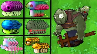 PVZ 1 Hybrid Challenge | 5 Hybrid Mushrooms Vs Nut Gargantuar Challenge! Epic Battle!