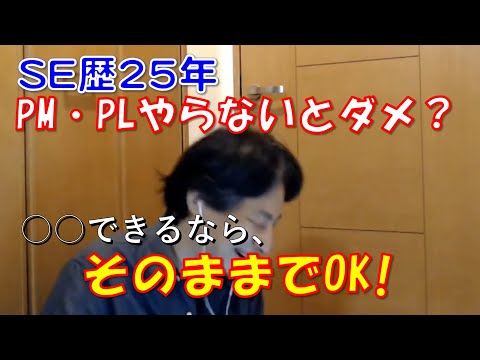 【ひろゆき】SE歴25年、管理業務のPMやPLをやらないとダメ？