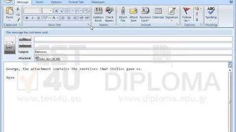 Navigate to the Drafts folder, find the email with subject Exercises and delete the file...