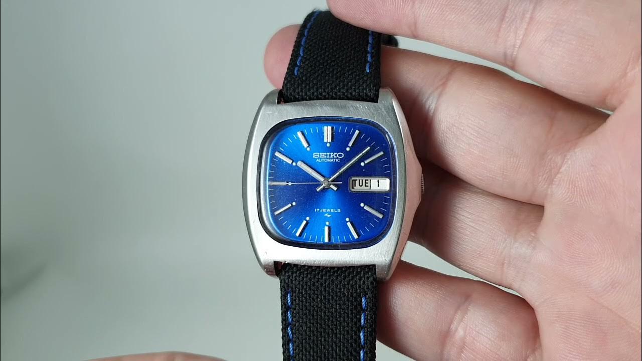 1972 Seiko Automatic men's vintage watch with electric blue dial. Model  reference 7006-5019 - YouTube