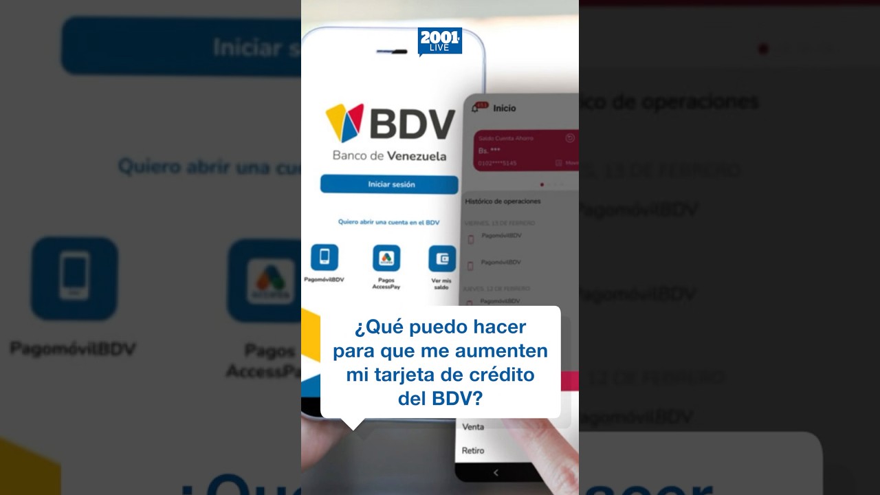 ¿Qué puedo hacer para que me aumenten mi tarjeta de crédito del BDV? Tips financieros