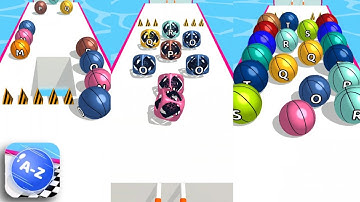 AZ Run - 2048 ABC Runner Gameplay (Android, ios) Level 95-96