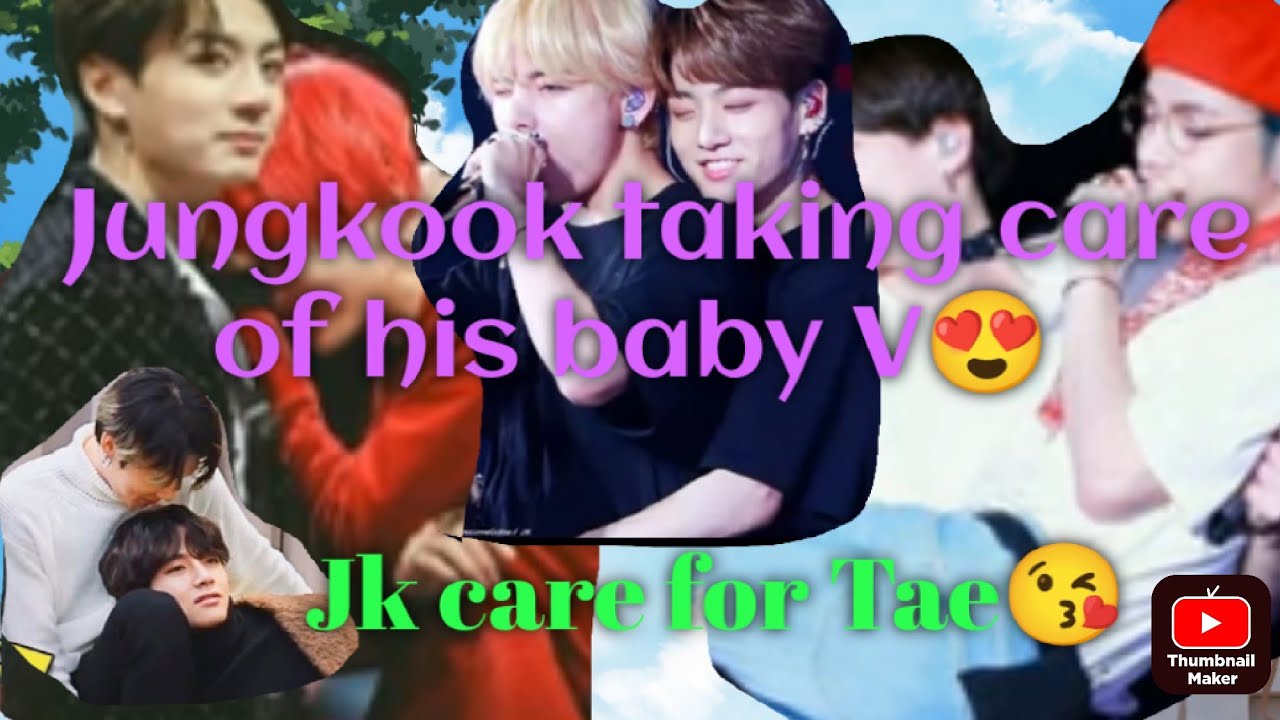 Jungkook taking care of his baby V😍 Jk care for Tae💜 #bts #taekook