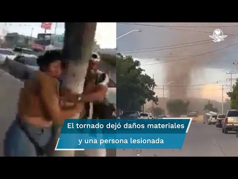 Captan en video el tornado que sorprendió en Guamúchil, Sinaloa