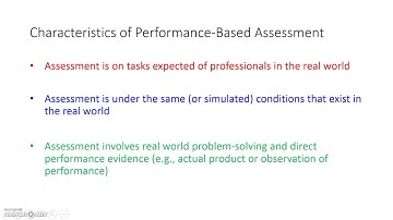 Key Characteristics of Performance-Based Assessment