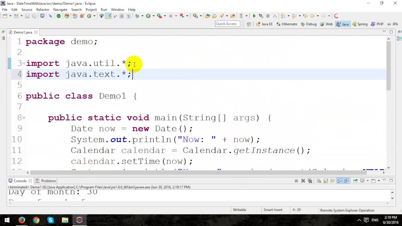 DateTime in Java YouTube