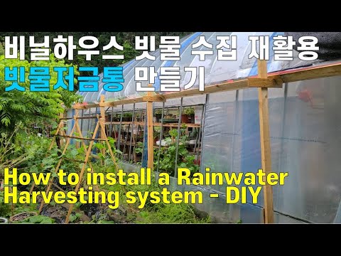 비닐하우스 빗물 재활용 빗물 수집 저장방법, 빗물저금통 만들기-How to install a Rainwater Harvesting System in a Greenhouse-DIY