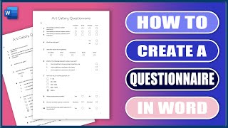 How to make a questionnaire in Word | QUESTIONNAIRES | Microsoft Word Tutorials
