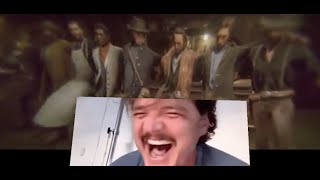 Pedro Pascal crying at Red Dead Redemption 2 meme