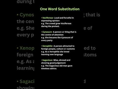 One Word Substitution