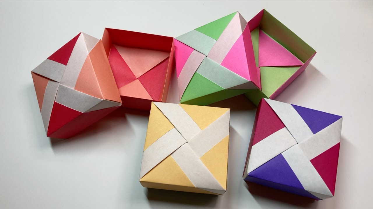【実用折り紙】しっかりした蓋付きの箱（ユニット折） YouTube