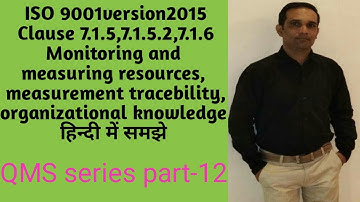 Clause 7.1.5,7.1.6/Monitoring and measuring resources/organizational knowledge/iso9001:2015हिंदी में