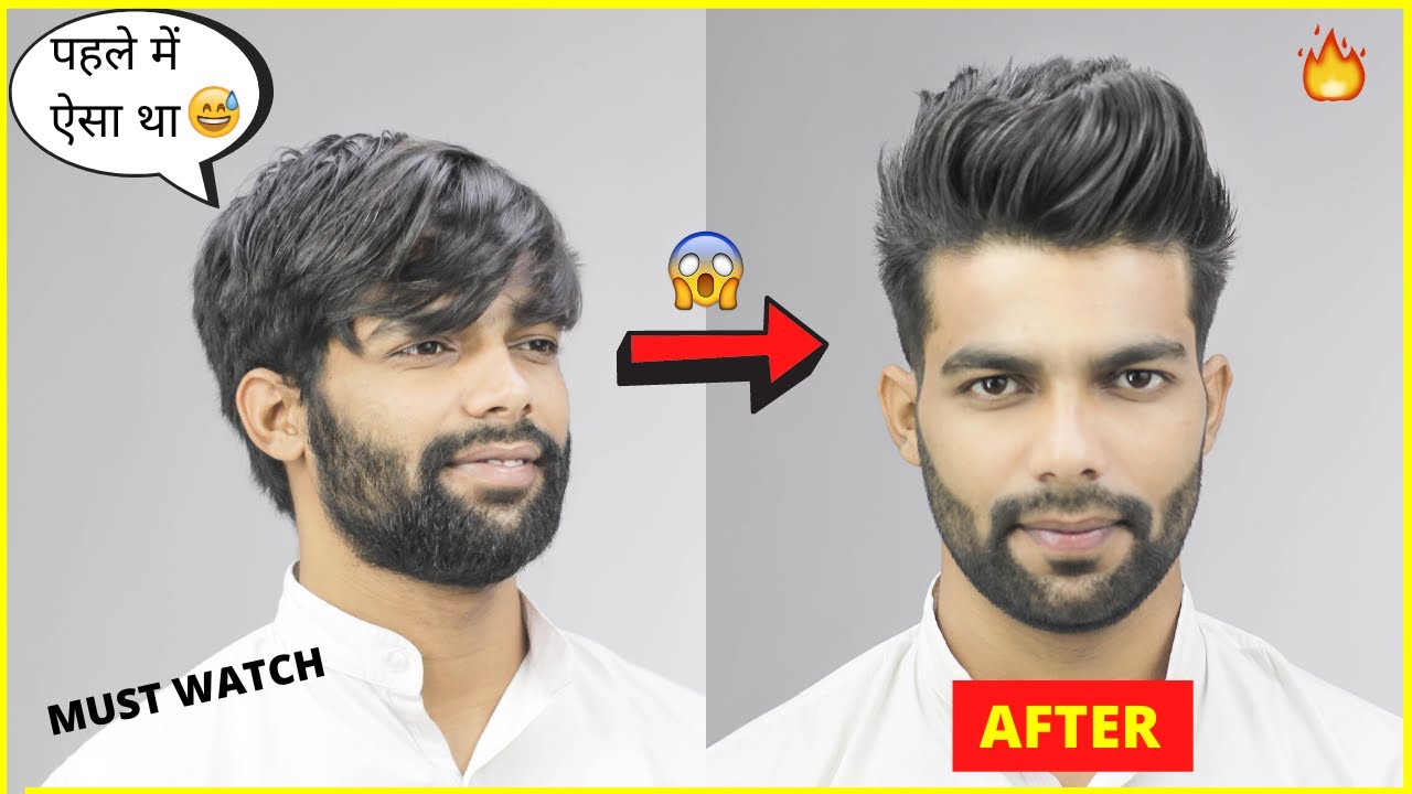 INDIAN boys haircut, hair cutting style, hairstyle, beard style, Indian hair  transformation 2020 - YouTube