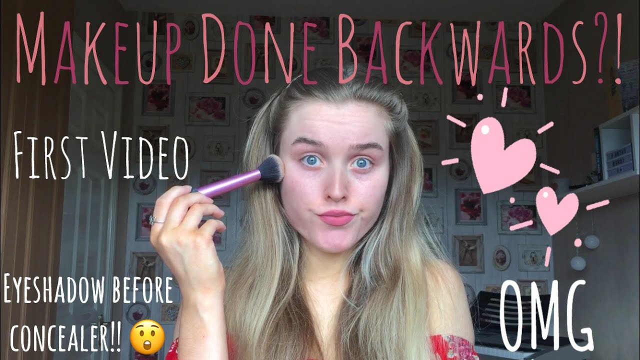 DOING MY MAKEUP BACKWARDS CHALLENGE *BAD* | Sarah McGarr