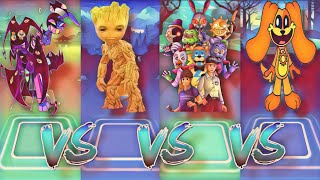 🎮 Pomni and Jax Abstract VS Groot VS FNAF Security Breach VS Dogday | Tiles Hop