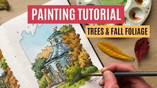 STEP-BY-STEP: How to Paint Trees & Fall Foliage 🍂🌳