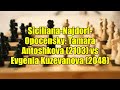 Siciliana-Najdorf-Opocensky: Tamara Antoshkova (2103) vs Evgenia Kuzevanova (2048)