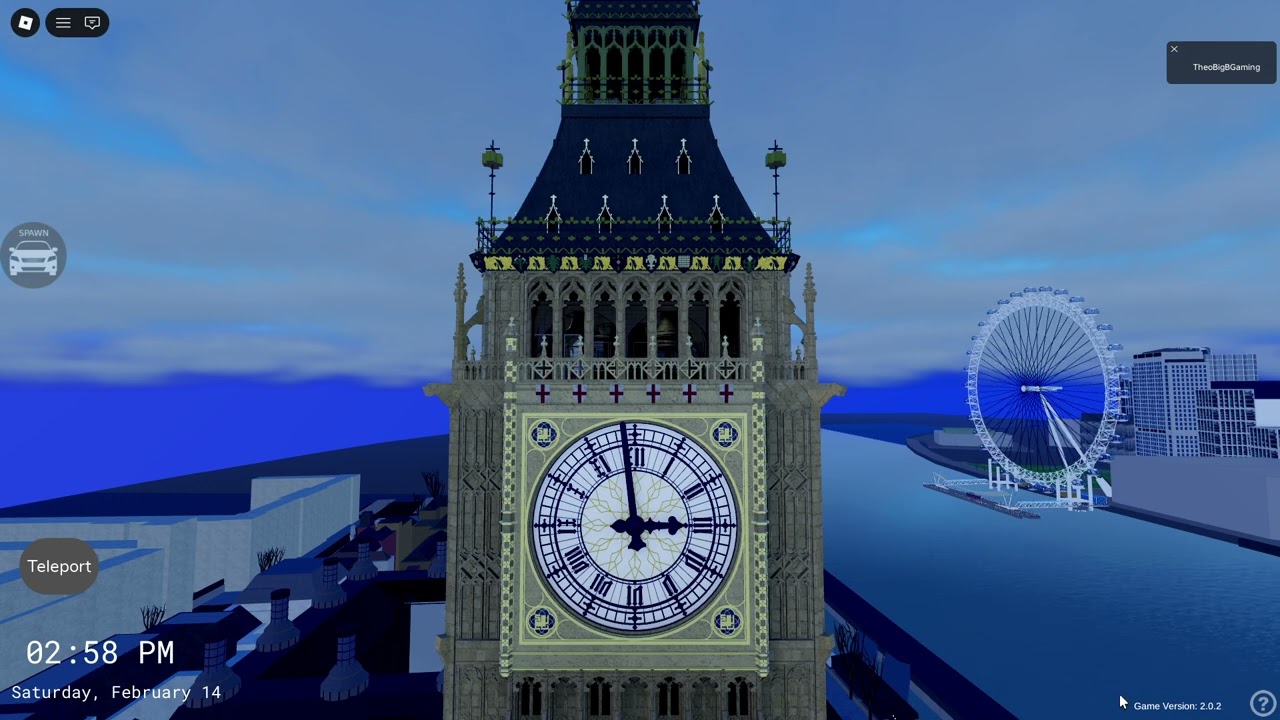Big Ben 3pm chime for Valentines day on Roblox!
