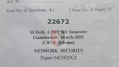 MDU M.Tech CSE 3rd sem  Network security question paper 2021