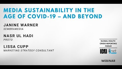 Webinar 28: Media Sustainability in the Age of COVID-19 – and Beyond