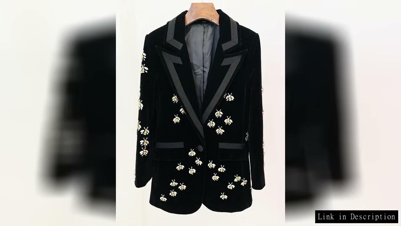 HIGH STREET Newest 2025 F/W Designer Jacket Women's Single Button Stunning Rhinestone Diamonds Beade
