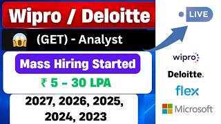 🔥Wipro GET Hiring 2026 | Deloitte Hiring 2025,2024,2023 Batch | Hiring for 2026 Batch