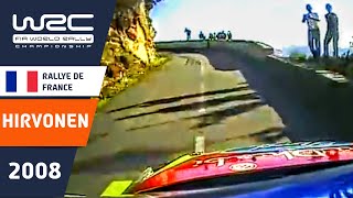 HIRVONEN onboard Rallye de France 2008 Ford Focus RS WRC stage 6 Abellara to Aullene