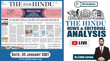 30th January 2021: Daily News Analysis || by Jatin Verma || Current Affairs 2021
