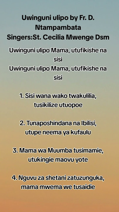 Uwinguni ulipo mama #gospelchoir #choirmusic #duet #choirsongs #catholicchurch #music #katoliki