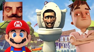 Hello Neighbor - New Secret Neighbor Skibidi Toilet Aaron Mario Spider-Man Gameplay Walkthrough