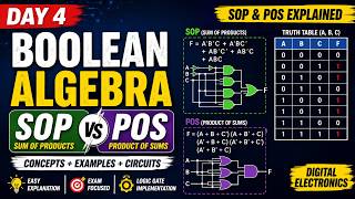 Day 4: Boolean Algebra – SOP and POS Forms Explained | Digital Electronics
