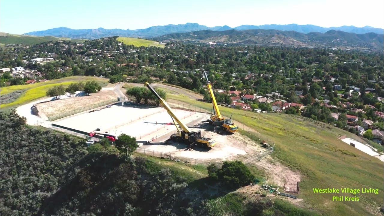 large-cranes-in-thousand-oaks-water-tank-repair-near-janss-rd-youtube
