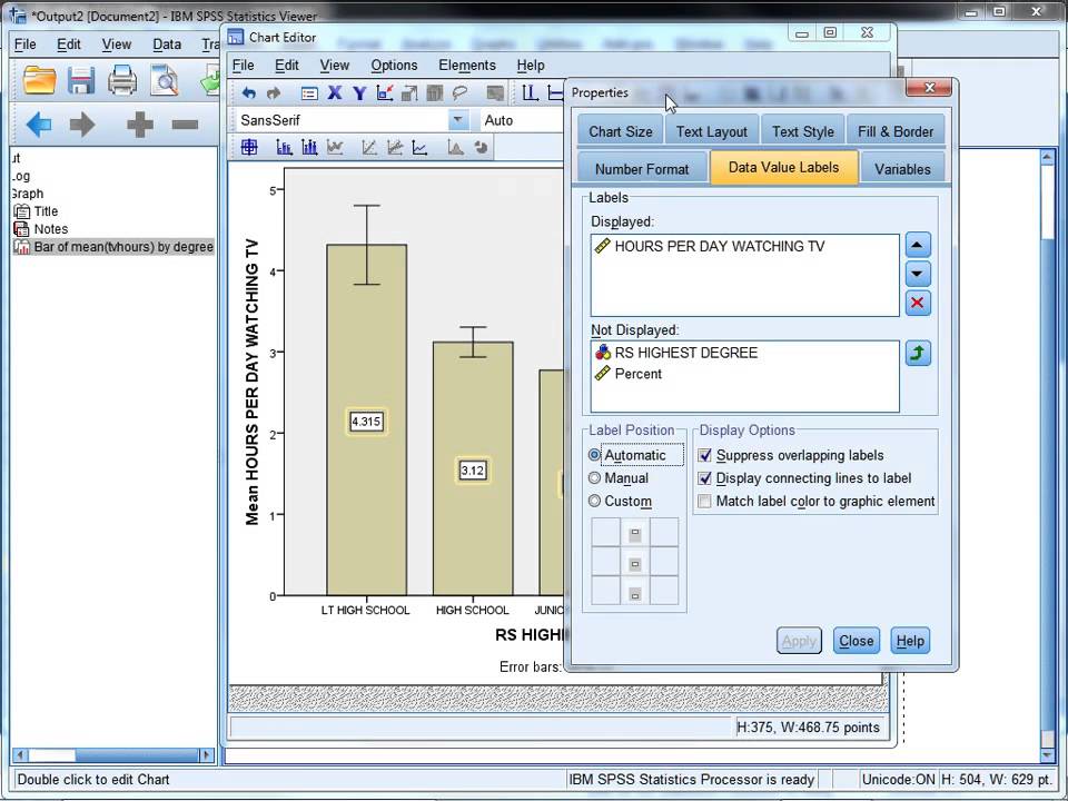 Error Bar Chart Spss