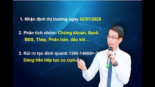 Chứng khoán hàng ngày: Nhận định thị trường ngày 02/07/2025. Rủi ro tạo đỉnh quanh vùng 1380-1400đ+-