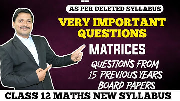 Most Important Questions of Matrices | HSC Board April 2021 | Dinesh Sir