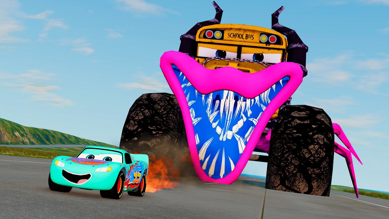 LIVE: McQueens vs. Spider-Legged HEAD EATERS! EPIC BeamNG.Drive Chase & Escape!