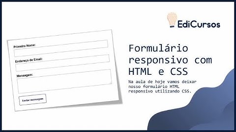 Aula 20 - Formulário responsivo com HTML e CSS