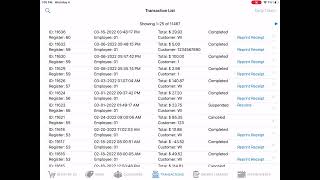 ThunderPOS for iPad - Searching Transactions