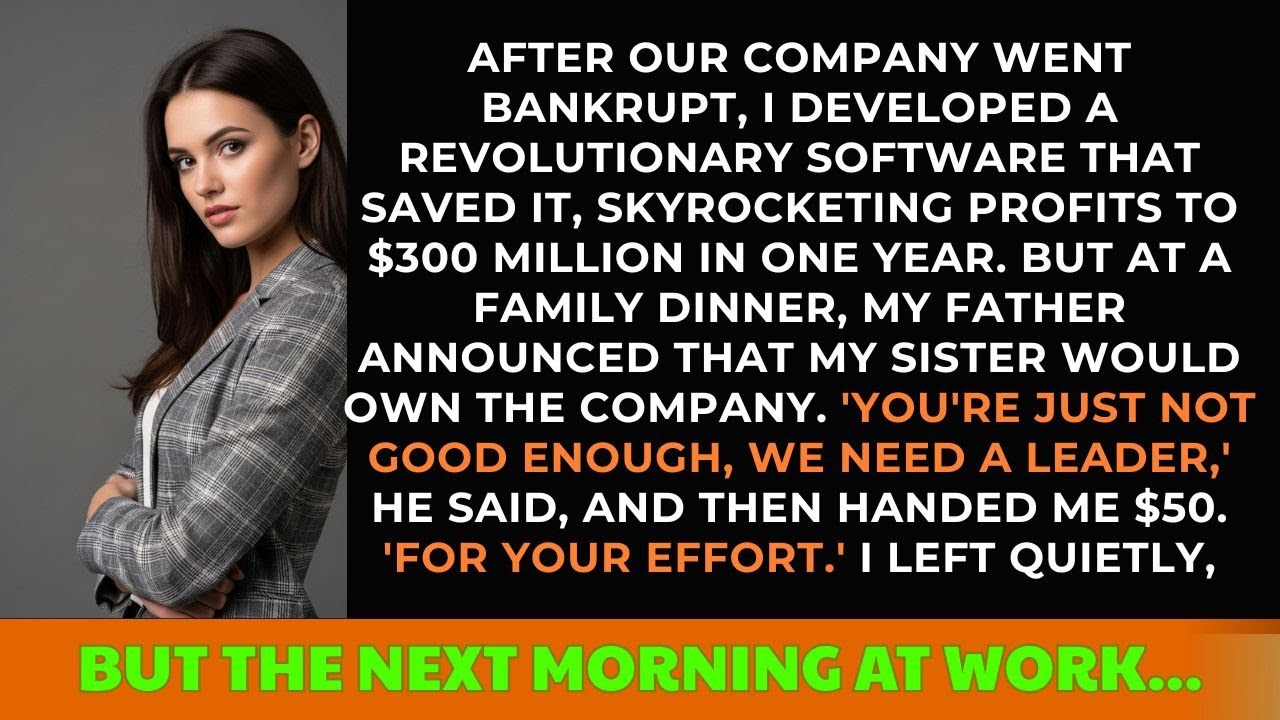 My Software Saved Our Family Company From Bankruptcy,Then Dad Said; You're Sister Will Take Over Now