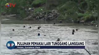 Gerebek Kampung Narkoba Di Medan Puluhan Pengguna Kabur Ke Sungai 0102