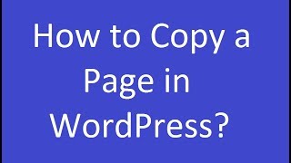 How to Copy a Page in WordPress