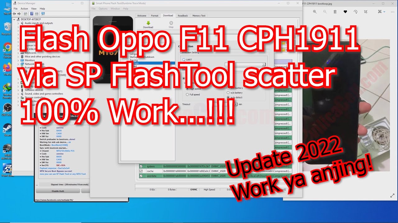 Tutorial Flash Oppo F11 CPH1911 via SP FlashTool Work
