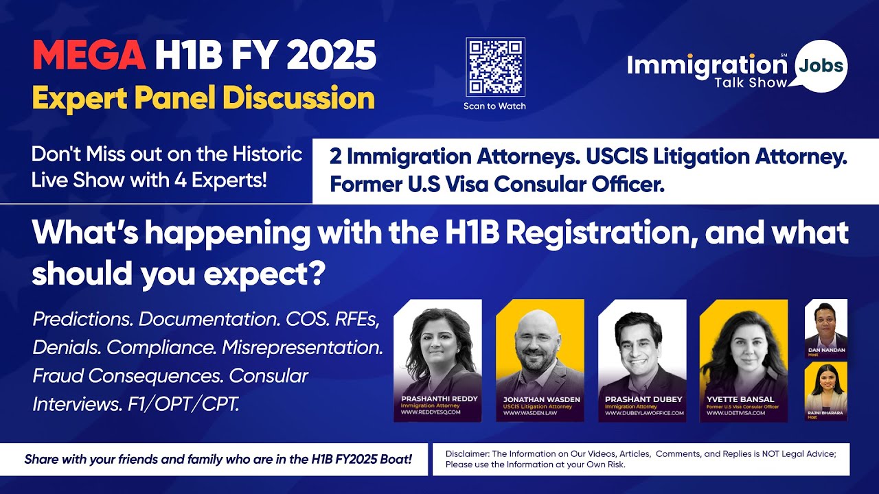 Mega H1B FY 2025 Panel Discussion Historic Live Show. YouTube