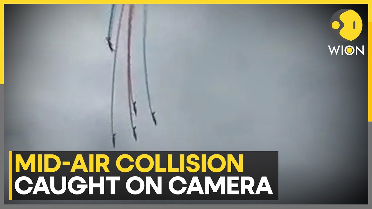 Two Alpha Jets Collide During Patrouille de France Rehearsal | WION | World News Two Alpha Jets Collide During Patrouille de France Rehearsal | WION | World News