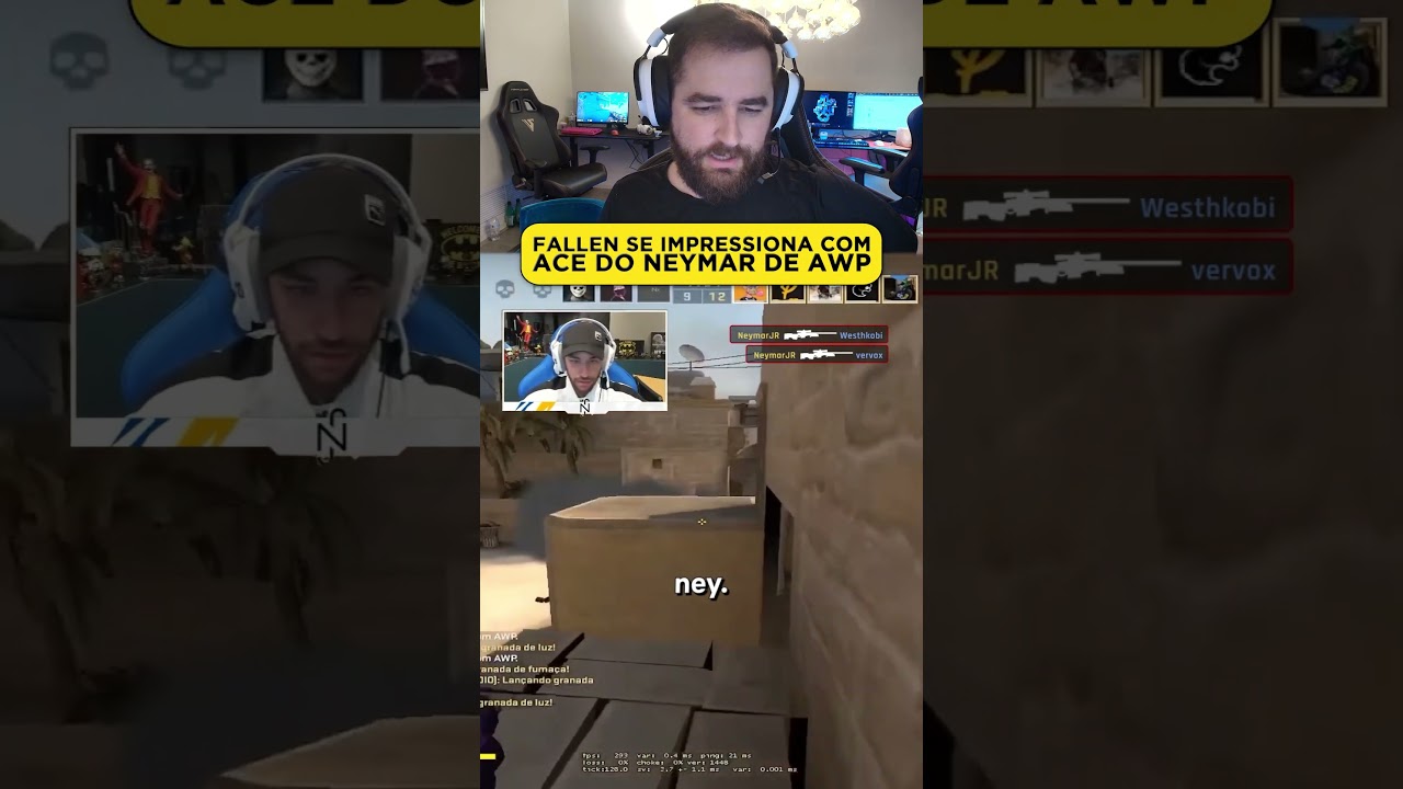 FALLEN SE IMPRESSIONA COM NEYMAR JR DE AWP NO CS
