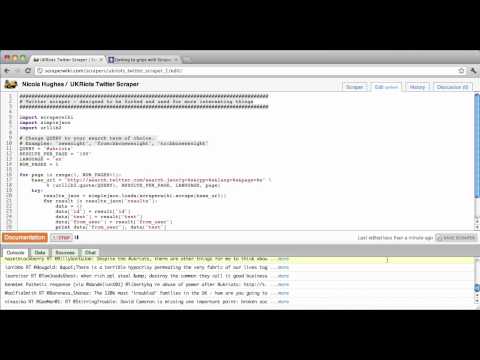 Twitter Scraper with ScraperWiki